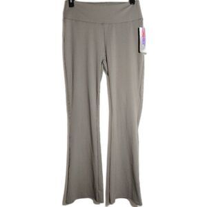 Gottex Studio Women's Performance Yoga High Rise Flare Active Pants Stone XL NWT